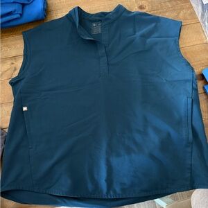 Figs Caribbean Blue Rafaela Top